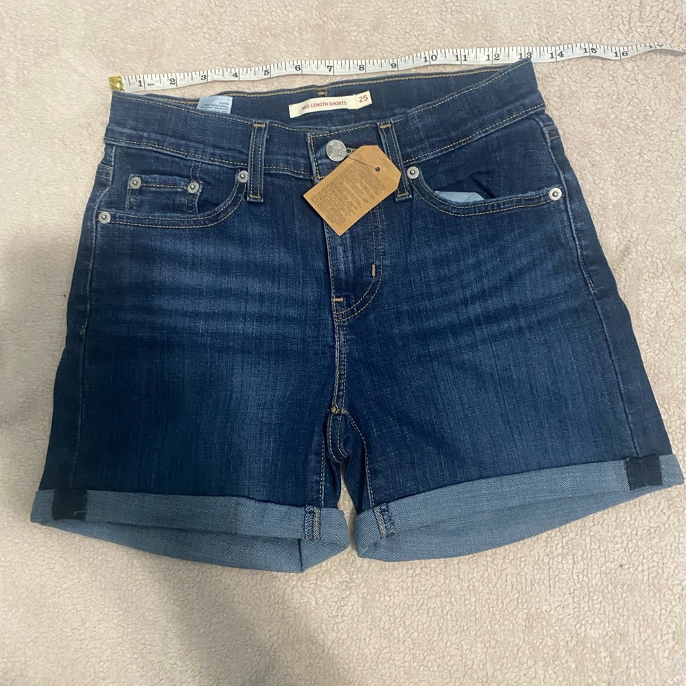 Levi's Blue Jean Shorts Classic Cuffed Style